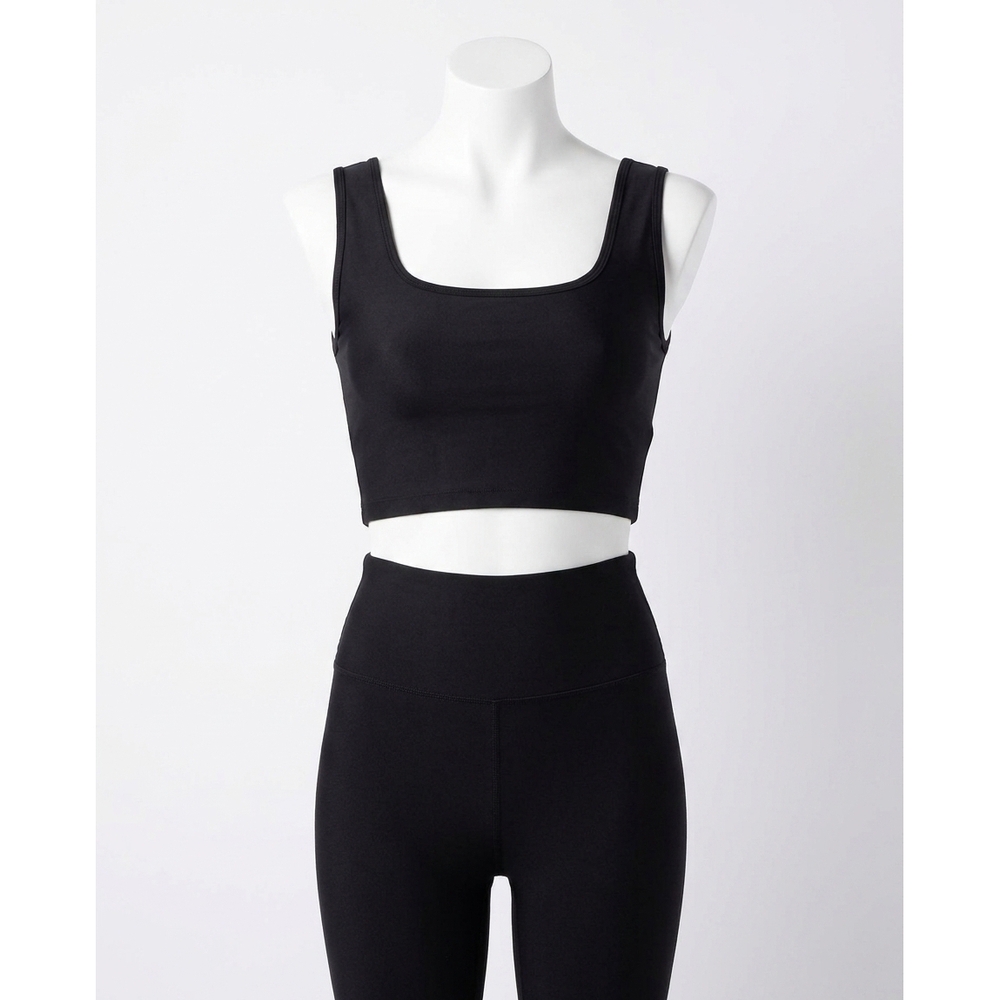 NEW NICOLE MILLER sports bra top in jet black